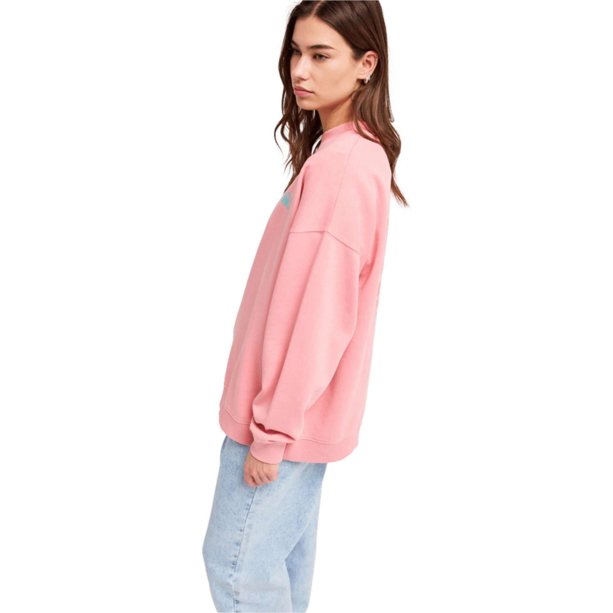 2026 Roxy Frauen Lineup Oversized Crew Neck Fleece ERJFT05069 - Plumeria